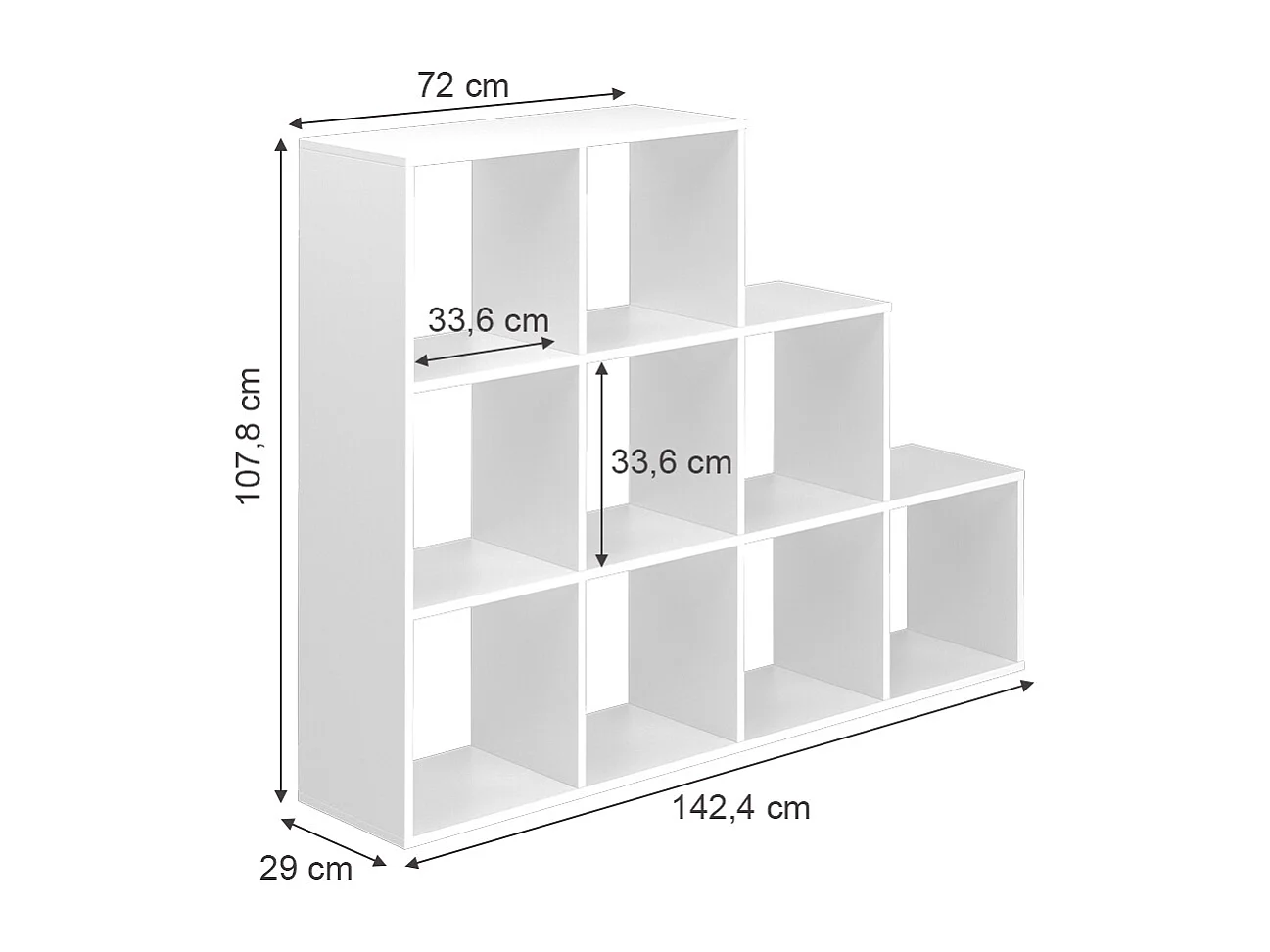 Étagère blanc 142.4x29x107.8