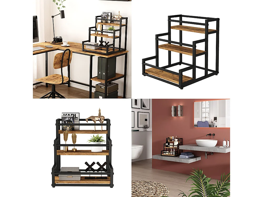 Scaffale per scale rovere rustico 33x34x34 fyrk