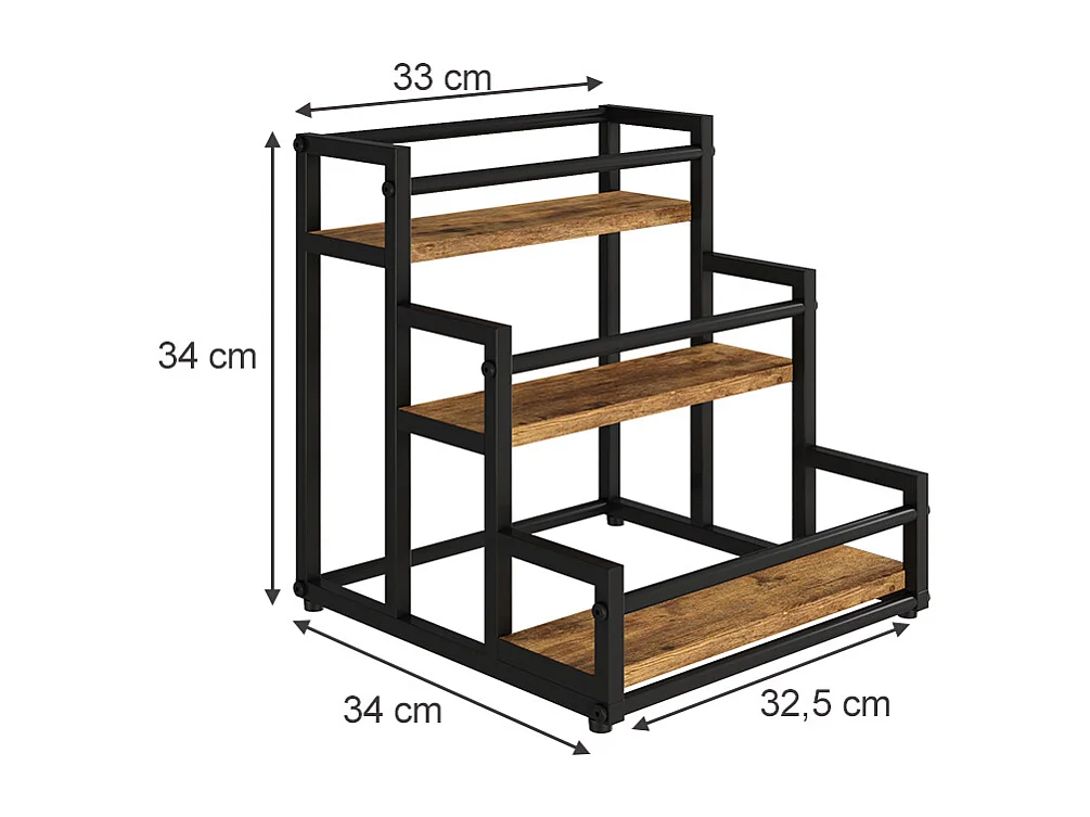 Staircase shelf rustic oak 33x34x34 fyrk