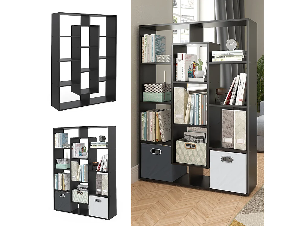 Raumteiler schwarz 107.2x29x143