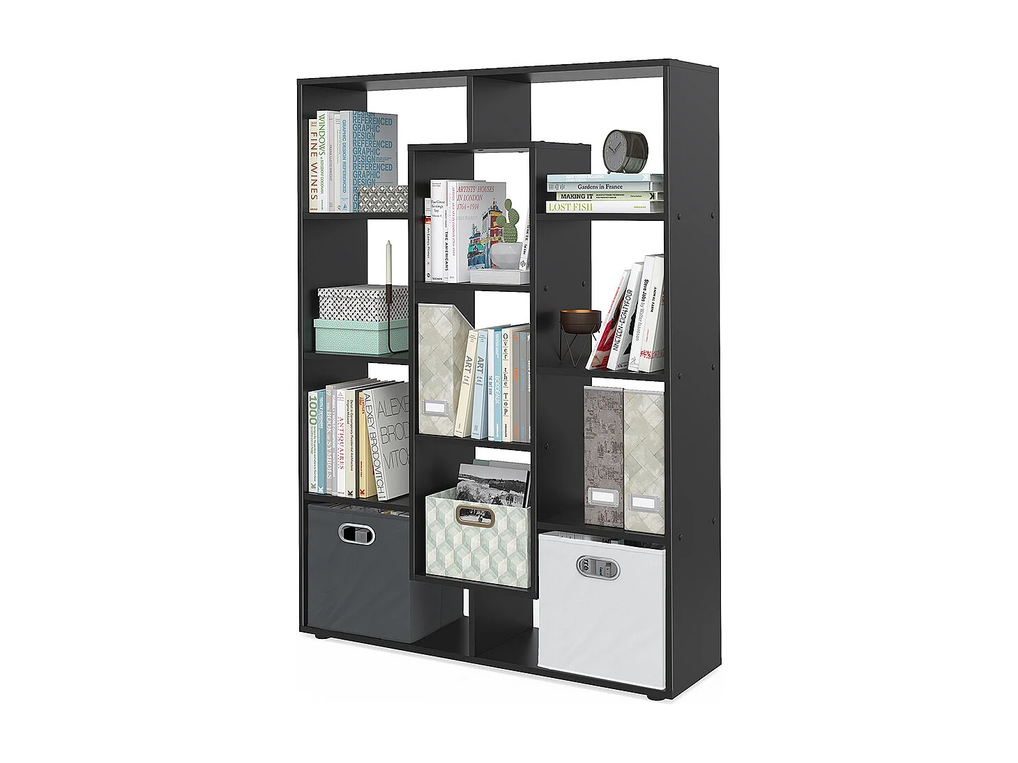 Raumteiler schwarz 107.2x29x143