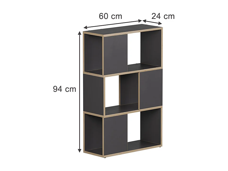 Séparateur de pièce anthracite/chêne 60x24x94 eneos