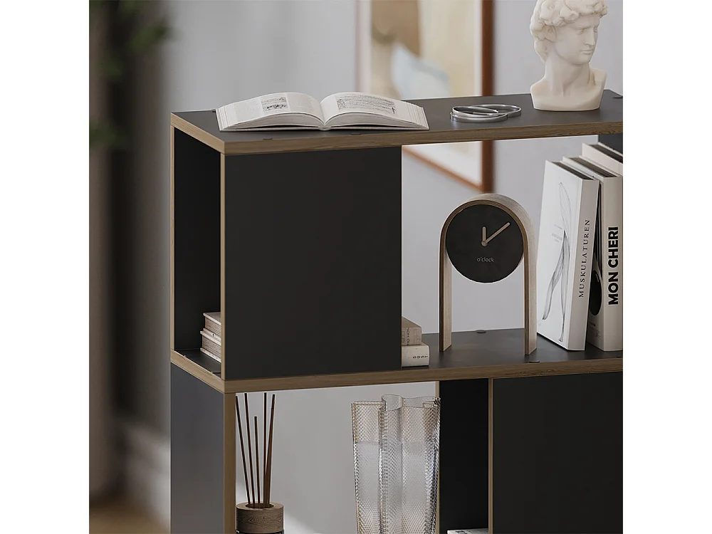 Séparateur de pièce anthracite/chêne 60x24x94 eneos