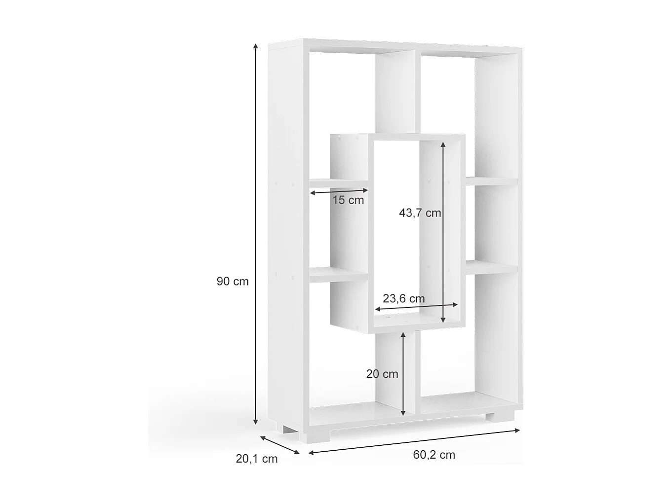 Room Divider biały 60.2x20.1x90 domus