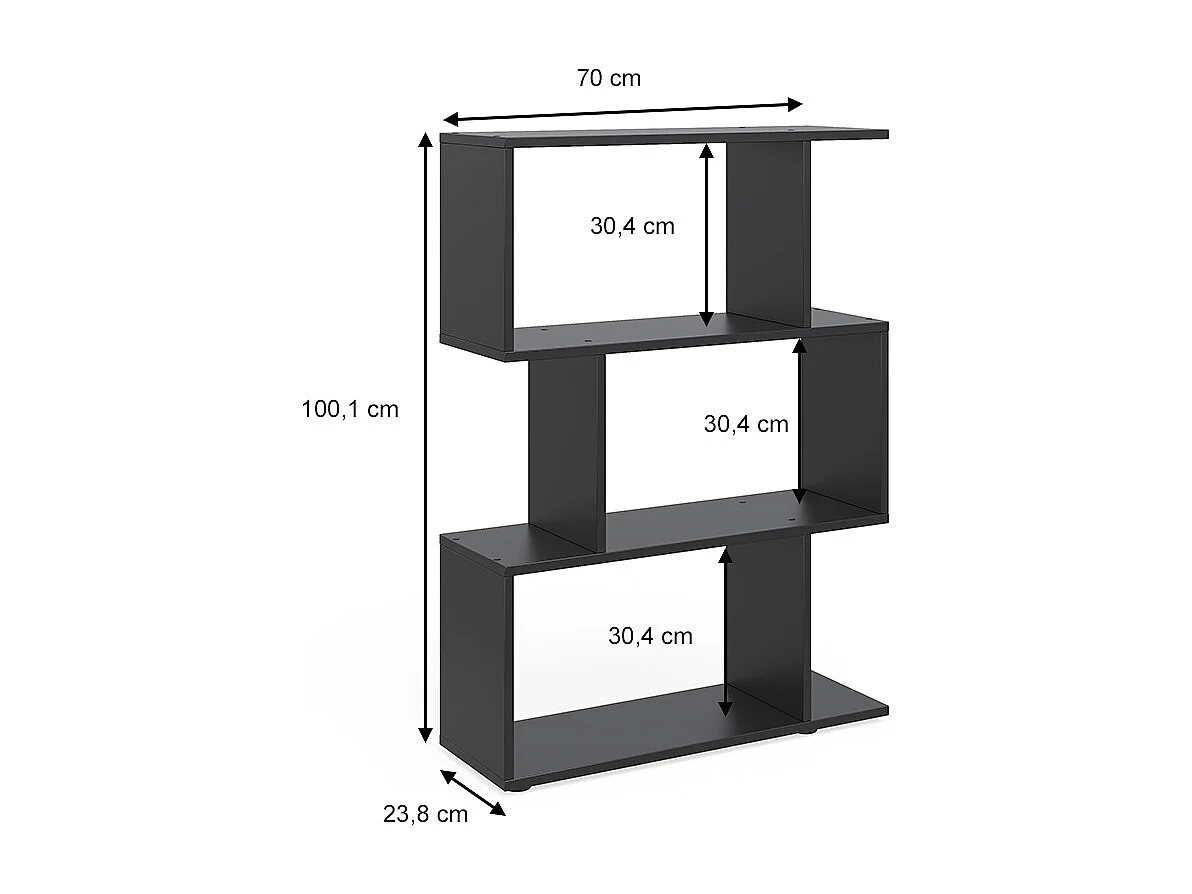 Separador de ambientes negro 70x23.8x97.4 levio
