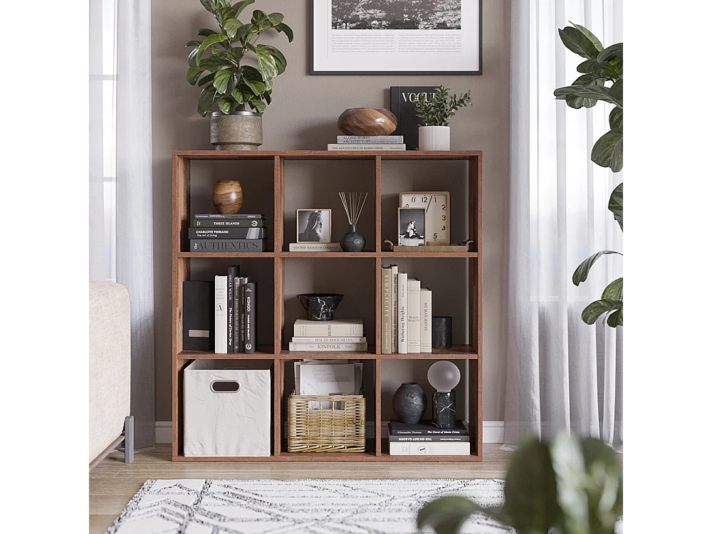 Meuble de rangement cube bois antique 104x29x108 nove