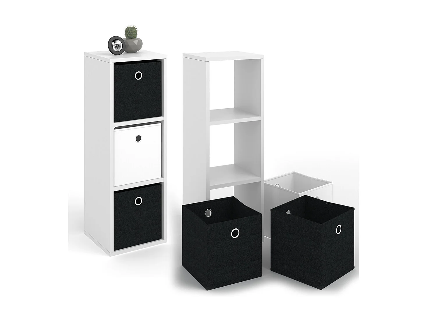 Meuble de rangement cube blanc 28.4x26x82.8 hylda