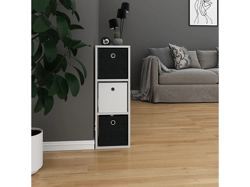 Meuble de rangement cube blanc 28.4x26x82.8 hylda