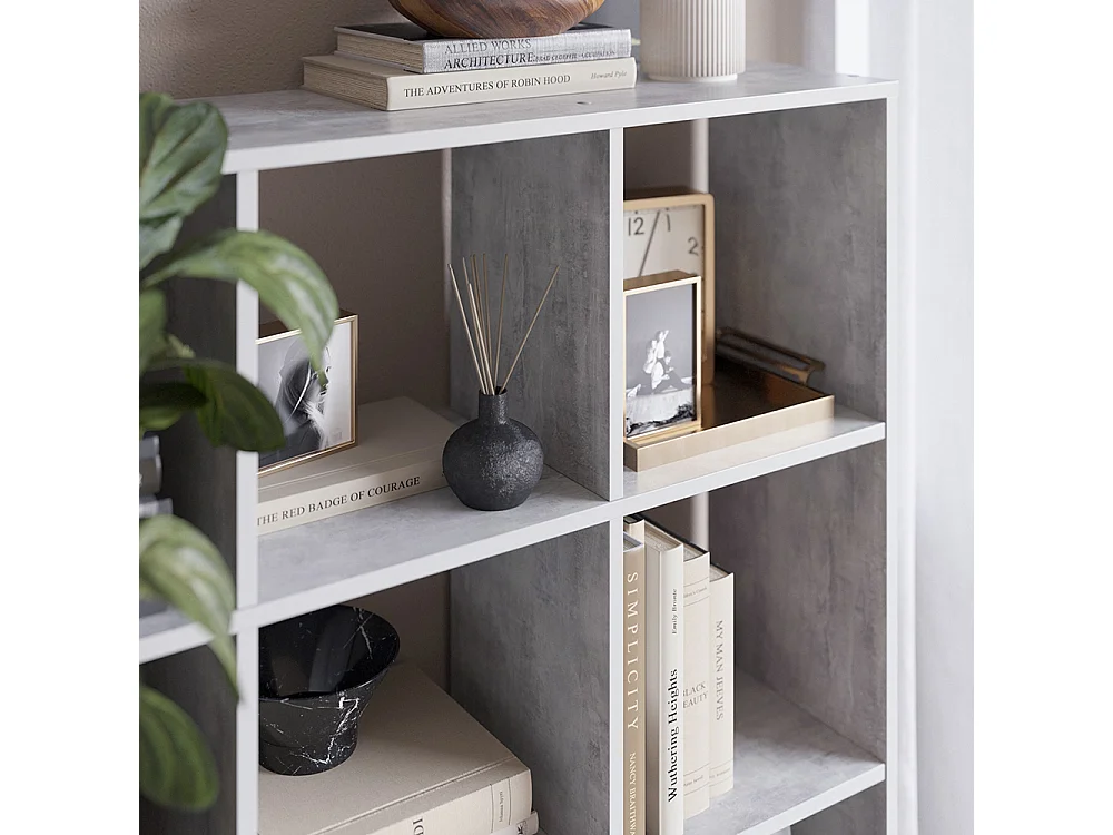 Meuble de rangement cube gris 104x29x108 nove