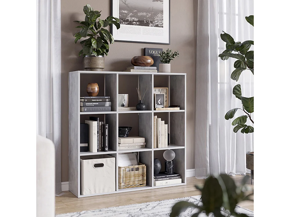 Meuble de rangement cube gris 104x29x108 nove