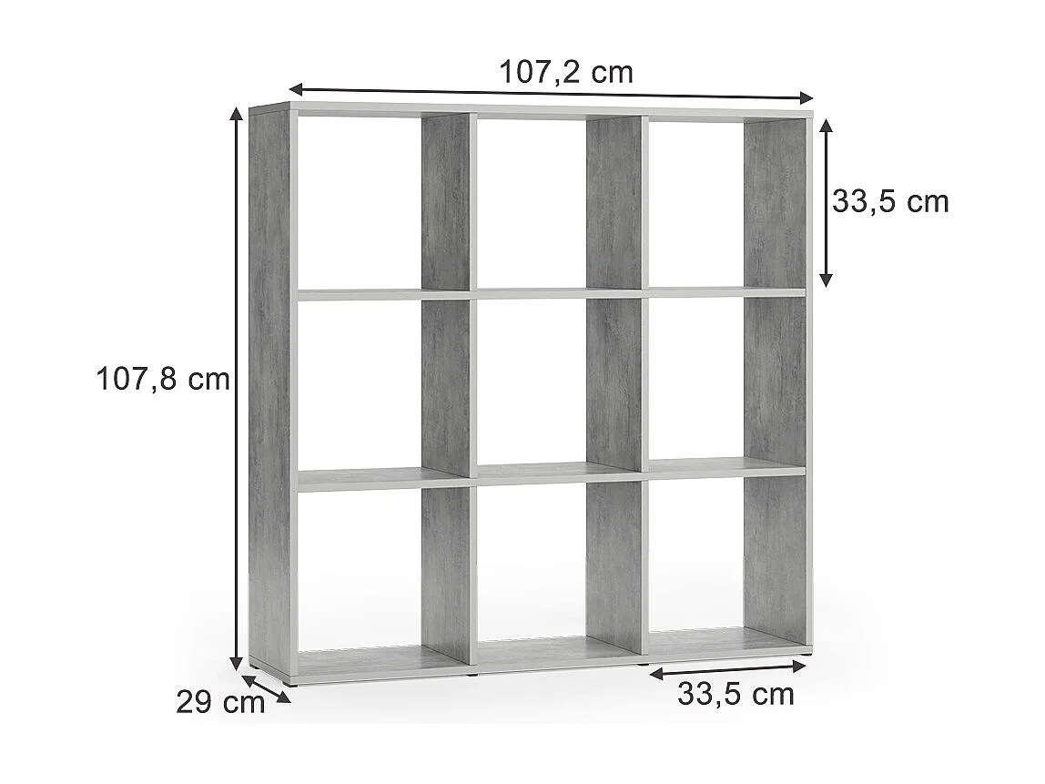 Meuble de rangement cube gris 104x29x108 nove