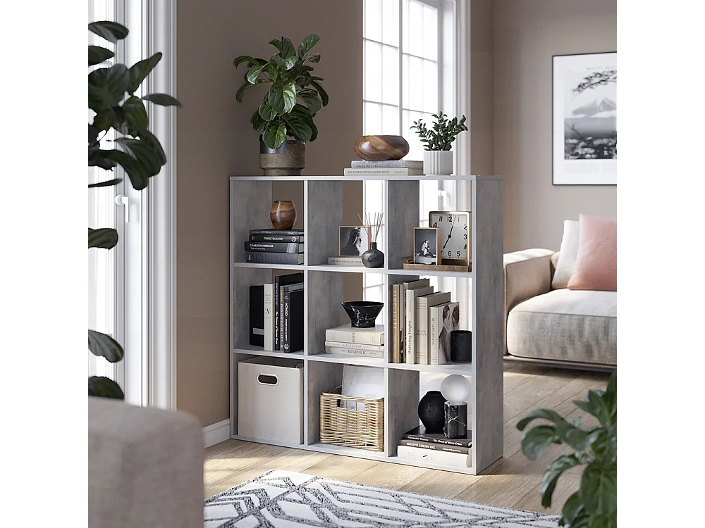 Meuble de rangement cube gris 104x29x108 nove
