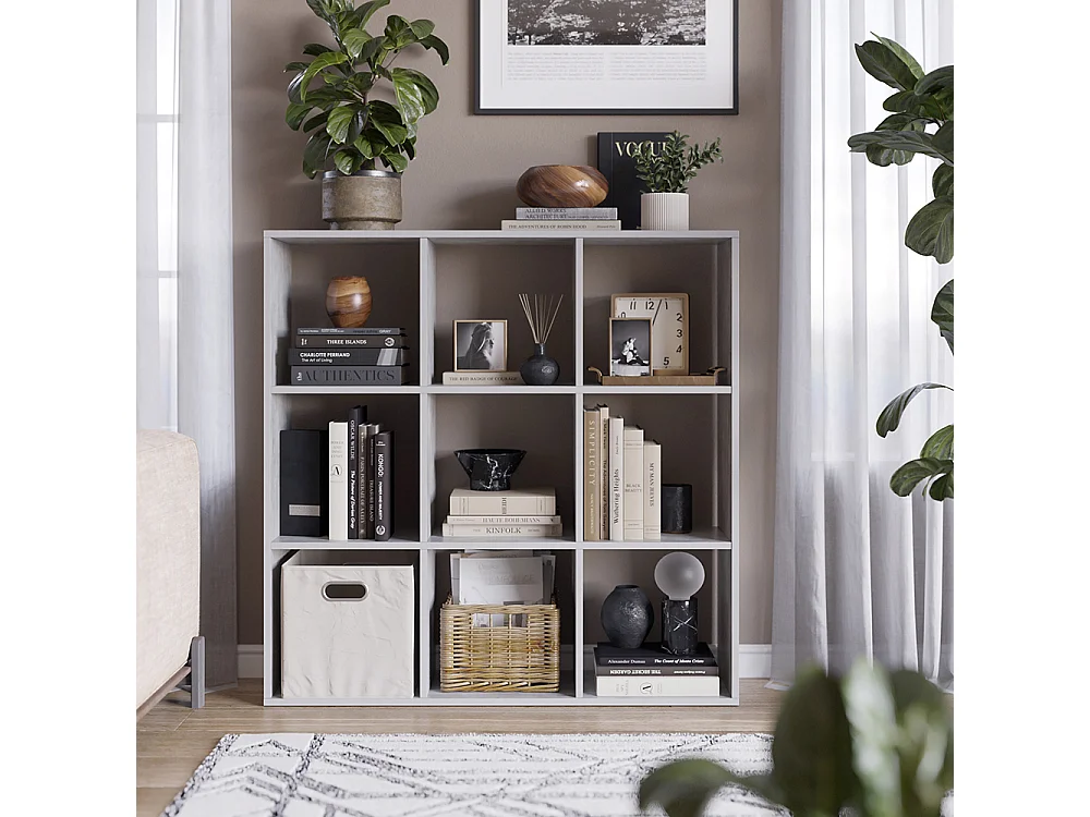 Meuble de rangement cube gris 104x29x108 nove