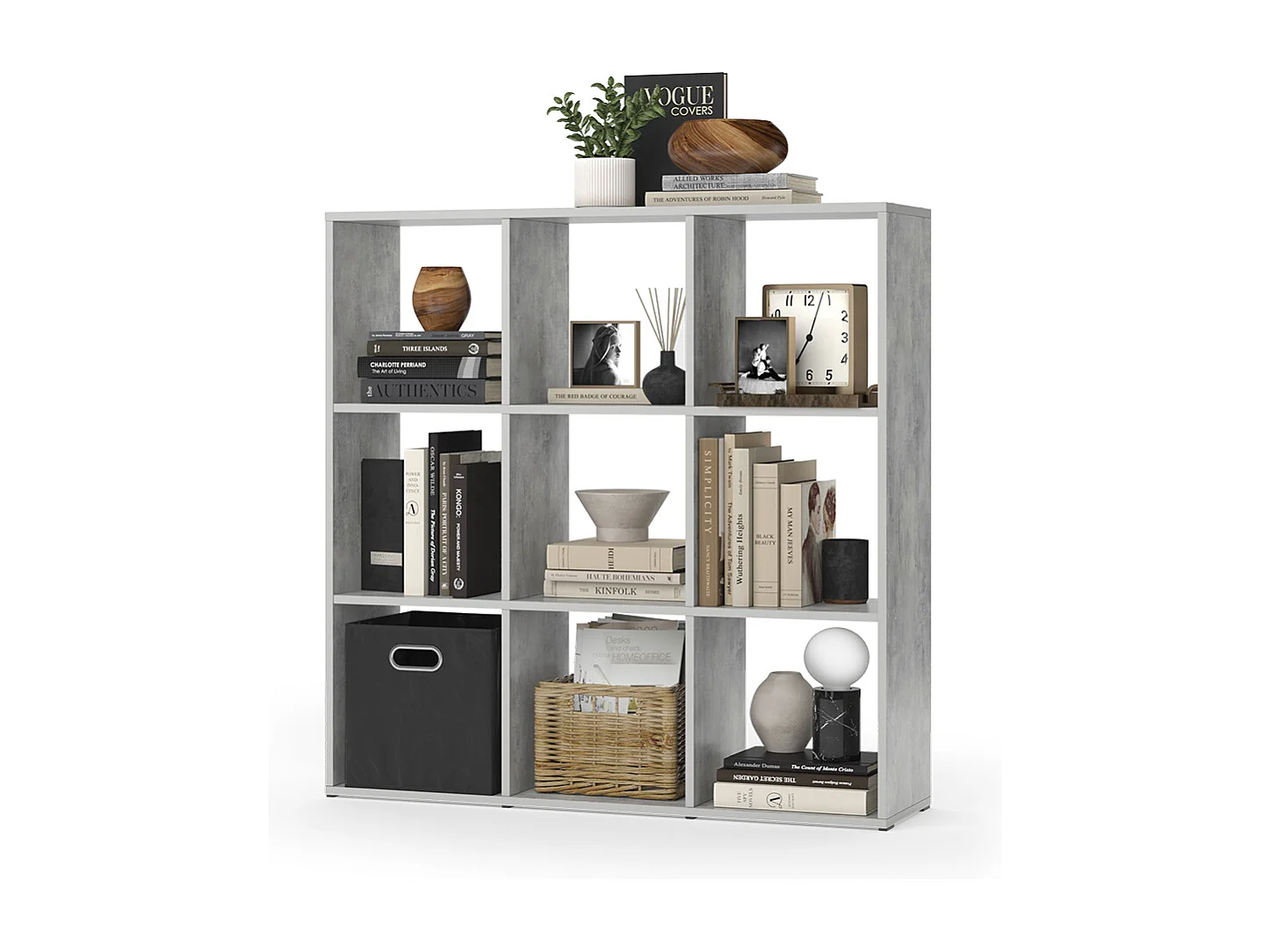 Meuble de rangement cube gris 104x29x108 nove