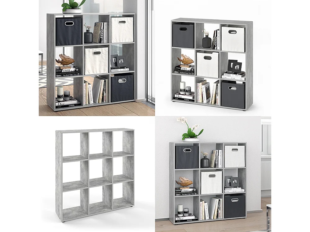 Meuble de rangement cube gris 104x29x108 nove