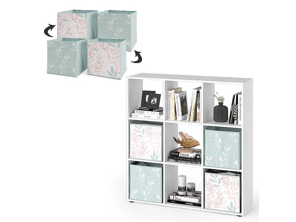 Meuble de rangement cube blanc 104x29x108 nove