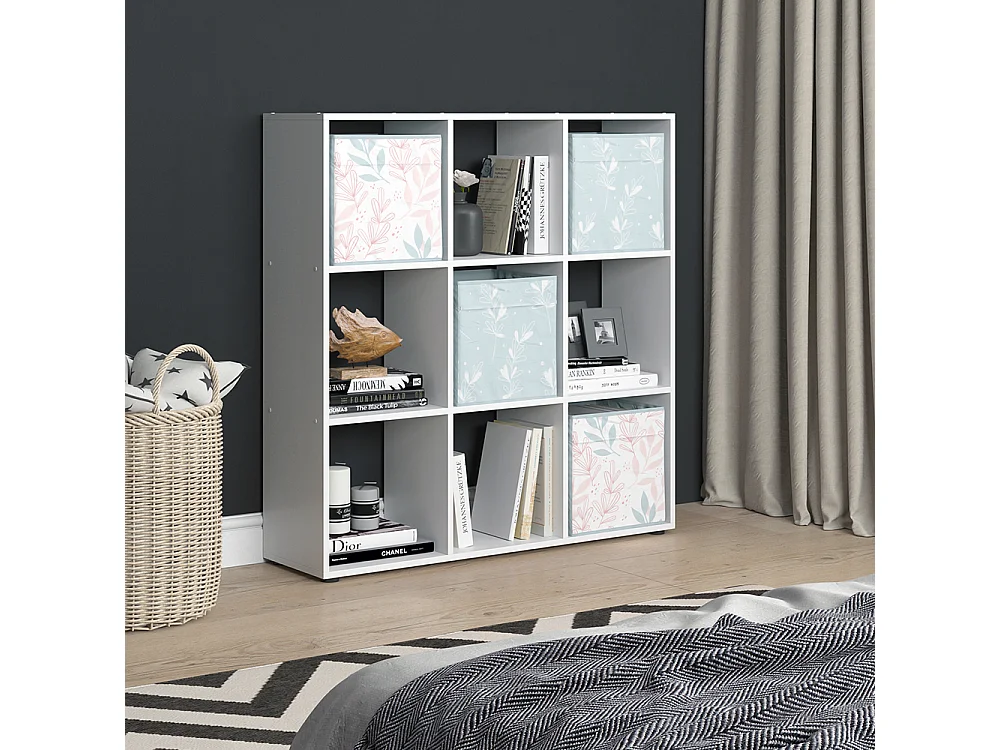 Meuble de rangement cube blanc 104x29x108 nove