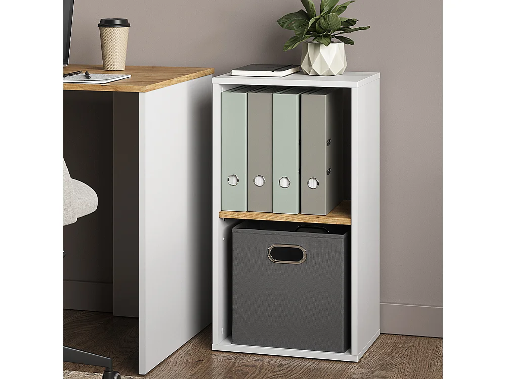 Étagère à livres chêne blanc/force de lor 40x30x74 tomy