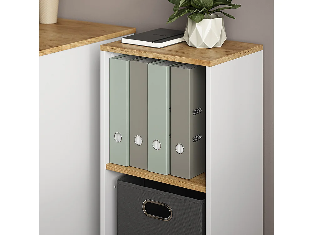 Étagère à livres chêne blanc/force de lor 40x30x74 tomy