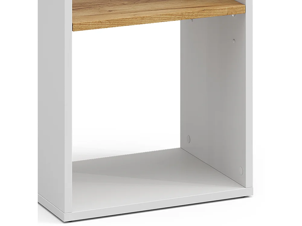 Boghylde hvid/gylden eg 40x30x74 tomy