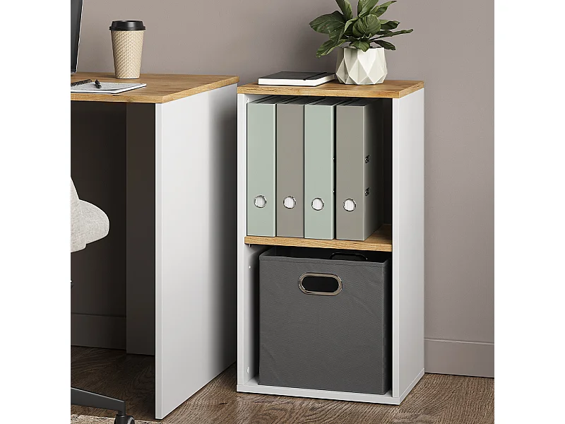 Bücherregal weiß/goldkraft eiche 40x30x74 tomy