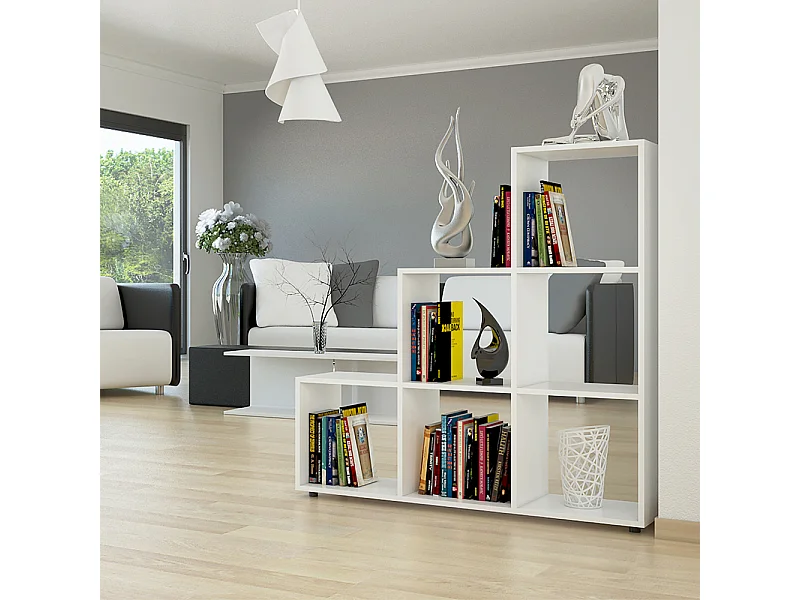 Treppenregal weiß 107.2x29x107.8