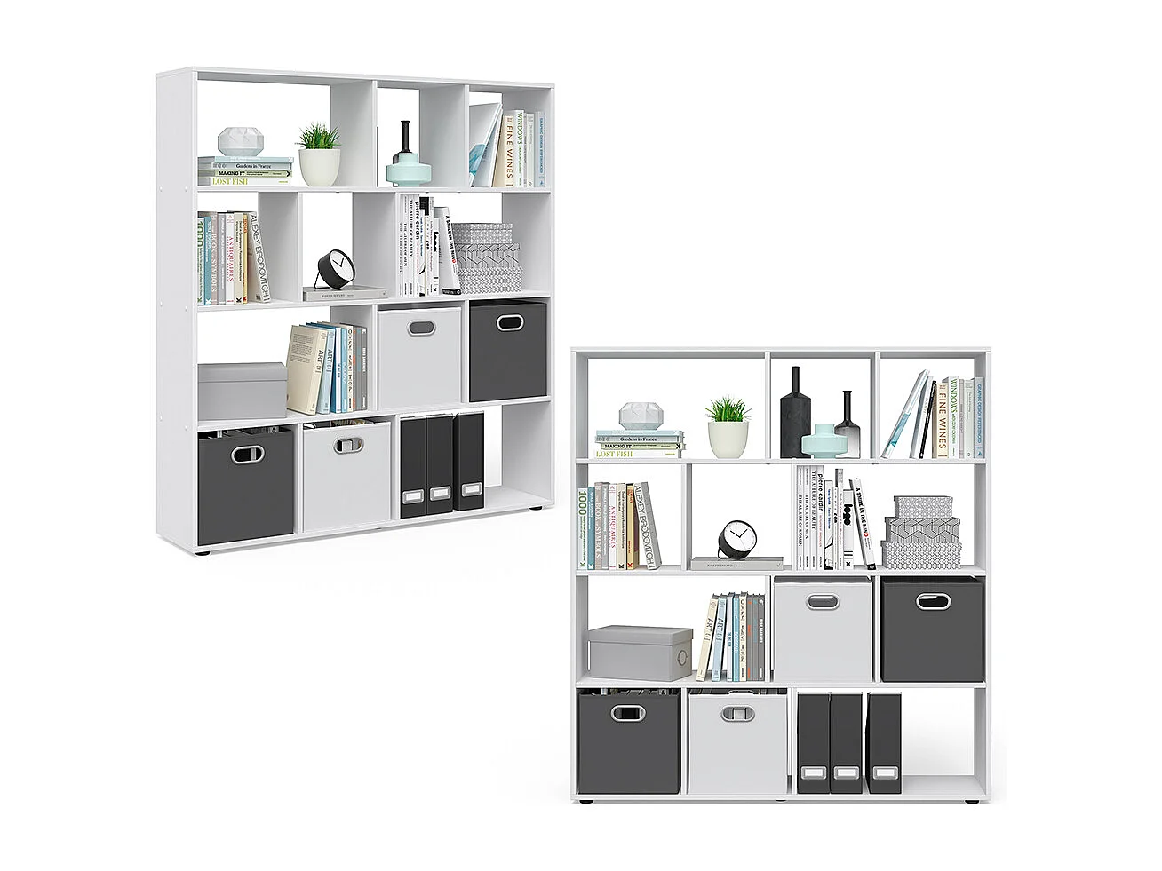 Meuble de rangement cube blanc 131.6x29x143 pilar