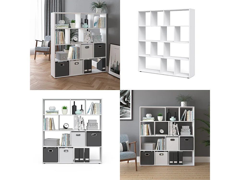 Meuble de rangement cube blanc 131.6x29x143 pilar