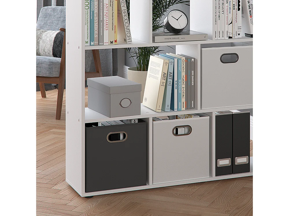Meuble de rangement cube blanc 131.6x29x143 pilar