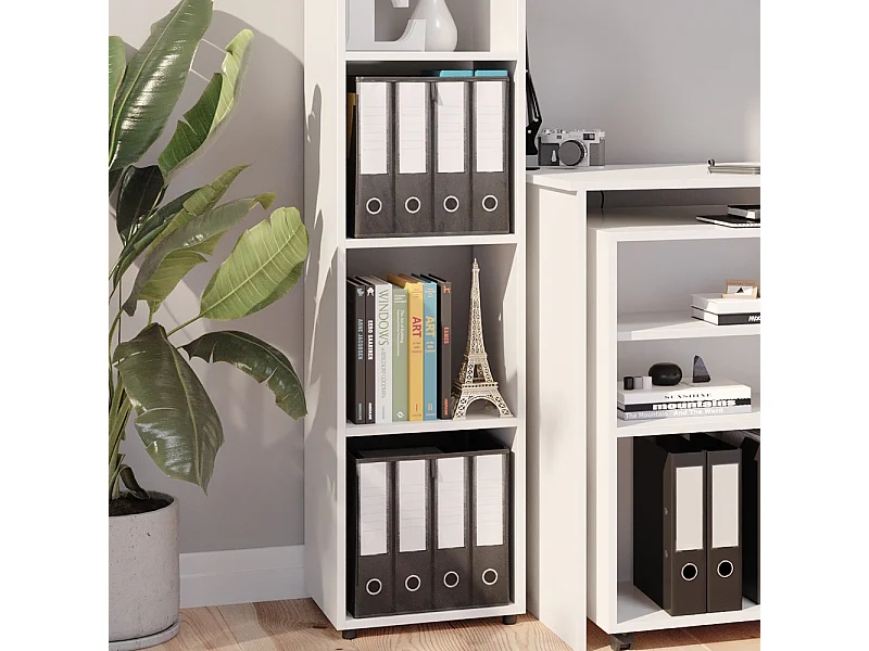 Meuble de rangement blanc 142.5x33x36.2 ludus