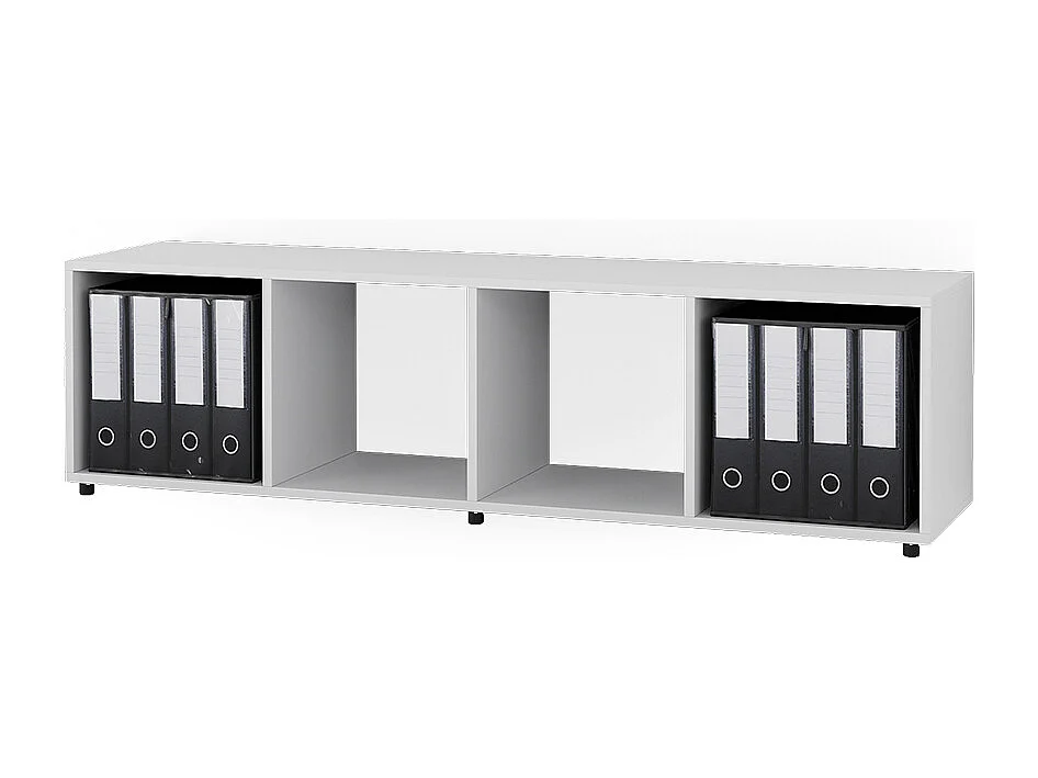 Meuble de rangement blanc 142.5x33x36.2 ludus