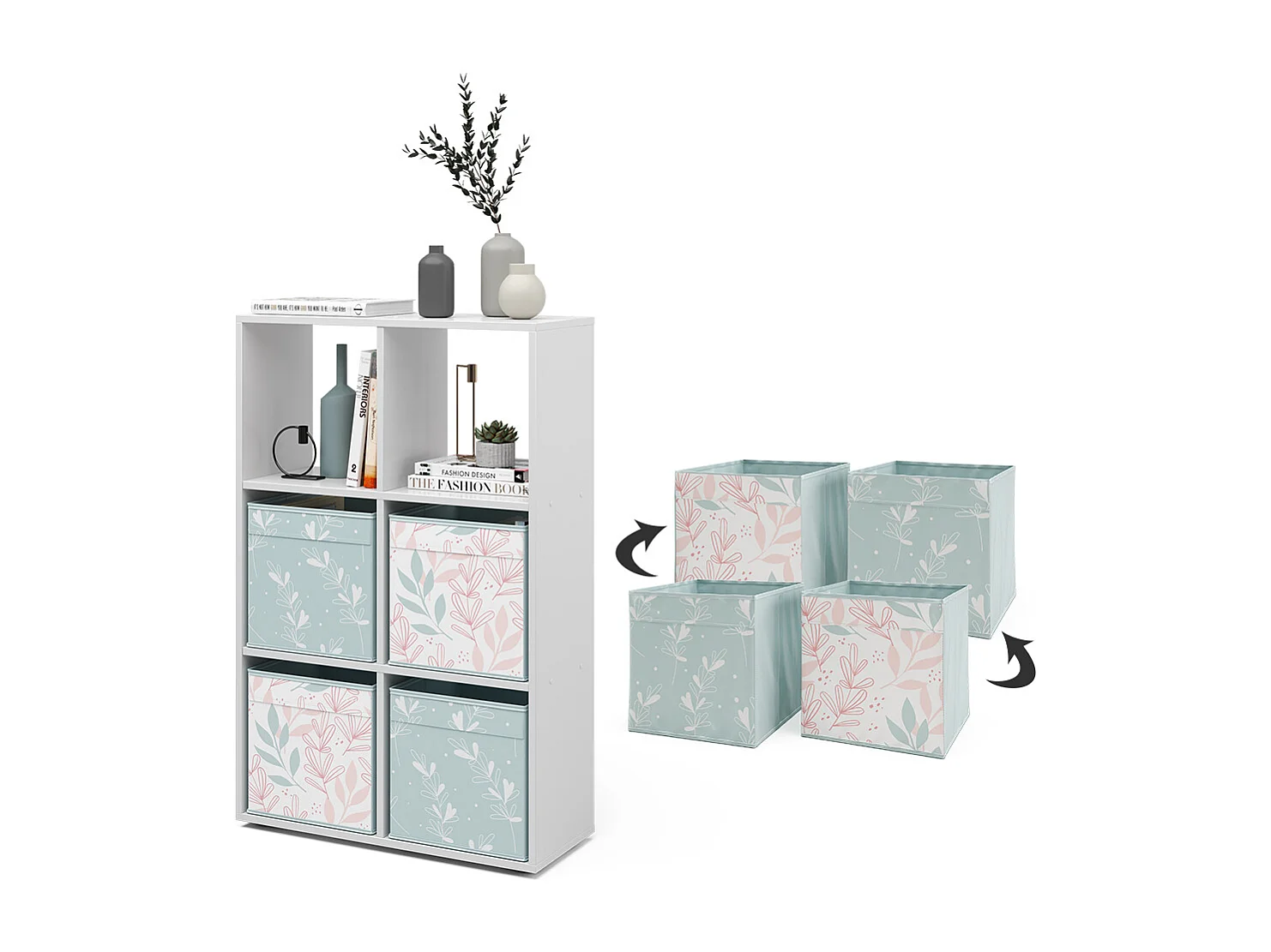 Meuble de rangement cube blanc 72x29x107.8