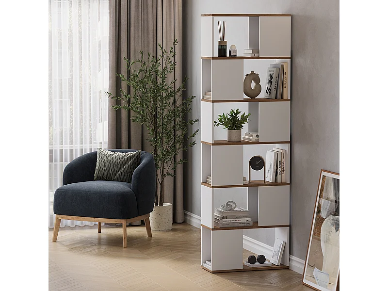 Divisorio per ambienti rovere bianco/dorato 60x24x186 eneos