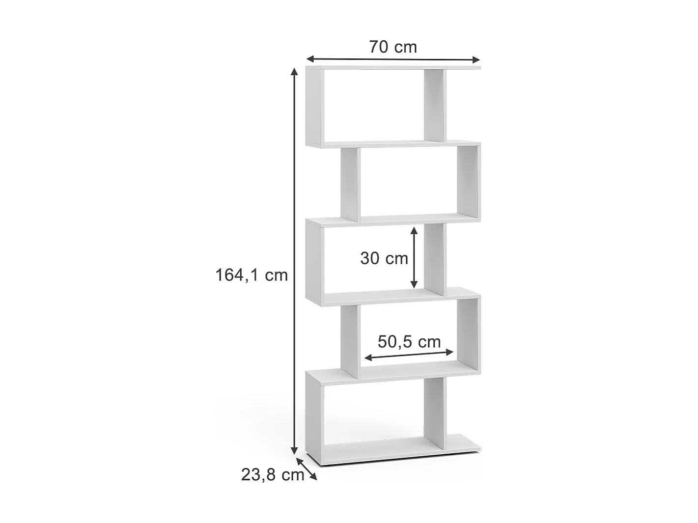 Séparateur despace blanc 70x23.8x164.1 levio