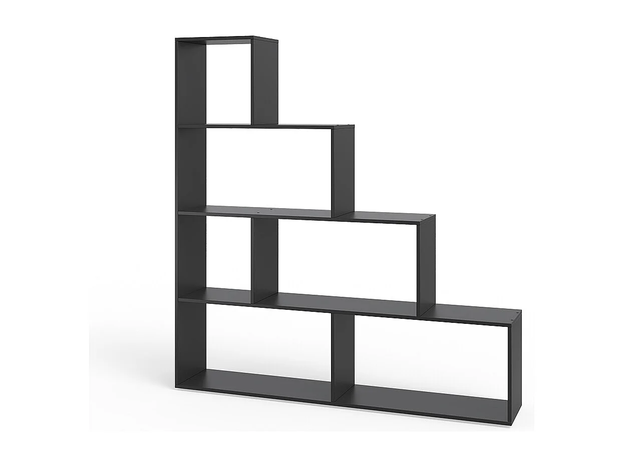 Treppenregal schwarz 163x29x155