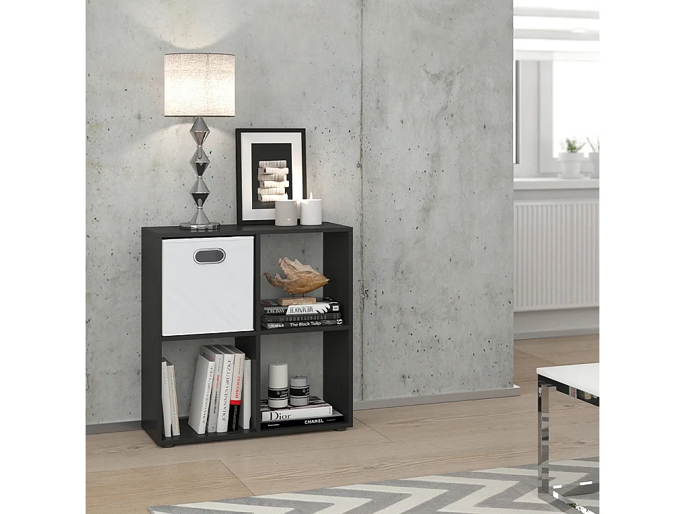 Meuble de rangement cube noir 72.6x29x72 tetra