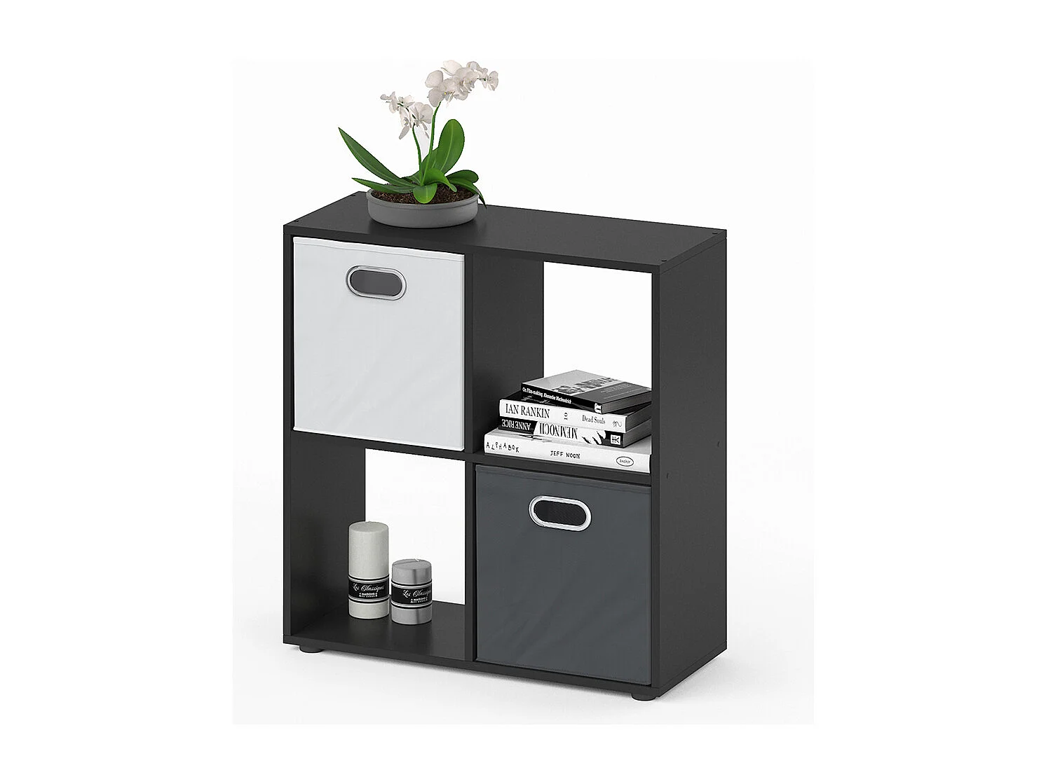Meuble de rangement cube noir 72.6x29x72 tetra