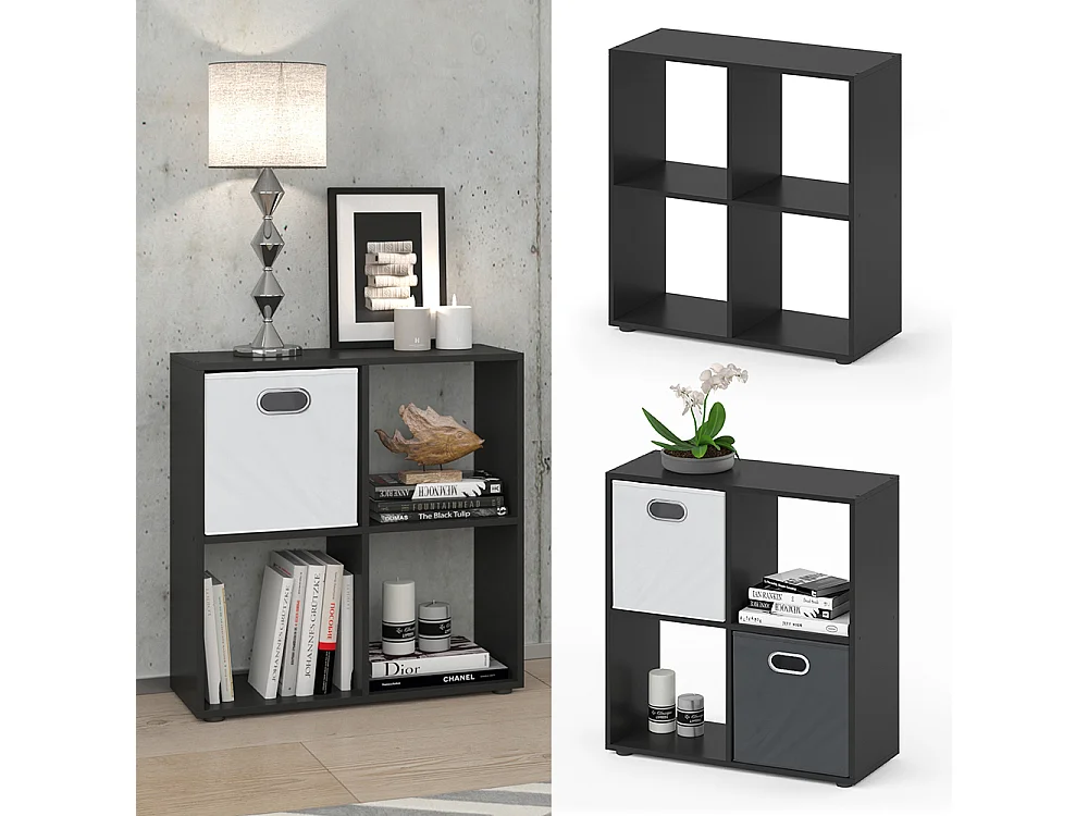 Meuble de rangement cube noir 72.6x29x72 tetra