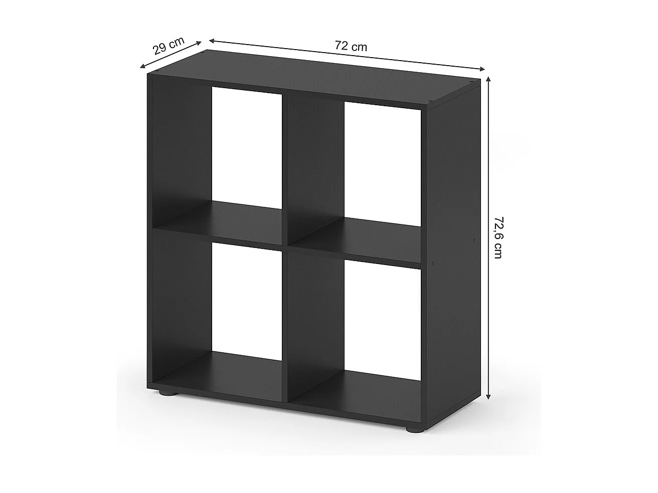 Meuble de rangement cube noir 72.6x29x72 tetra