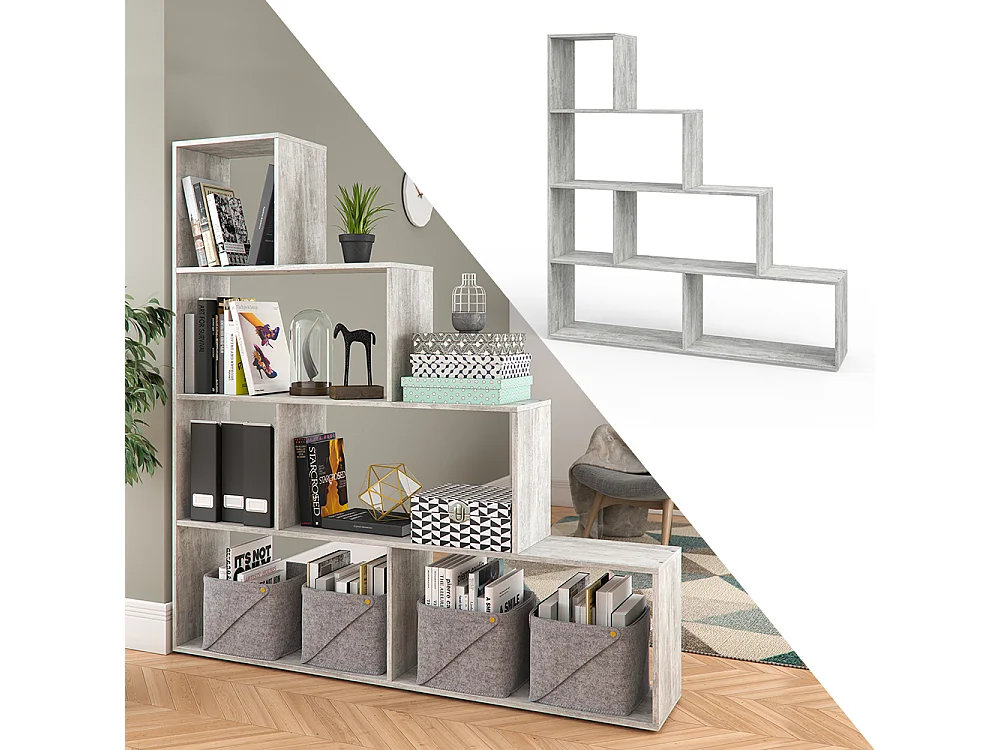 Treppenregal beton 163x29x155