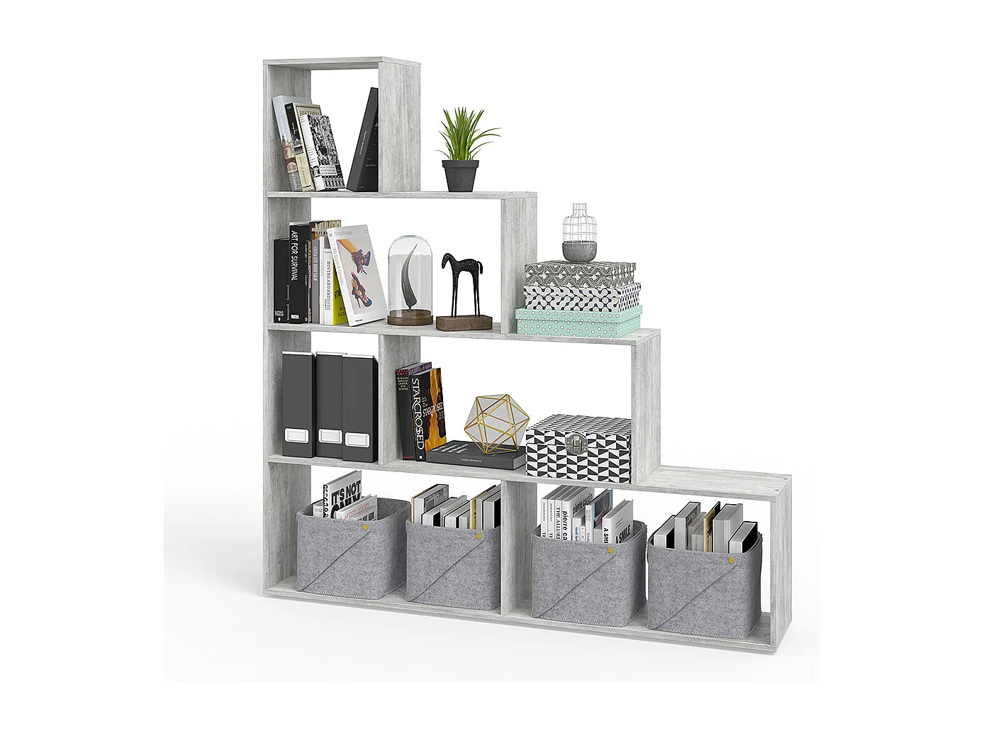 Treppenregal beton 163x29x155