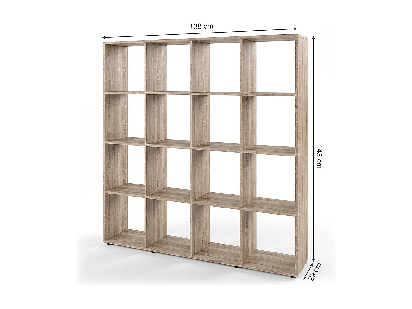 Meuble de rangement cube sonoma 138.5x29x142.5 karree