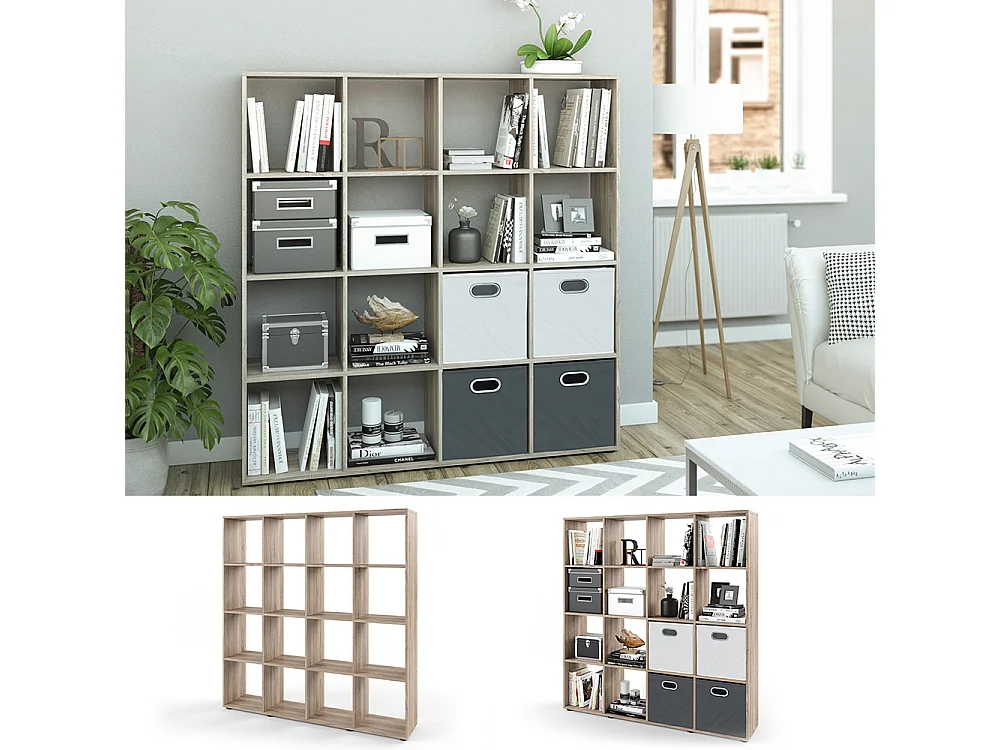 Meuble de rangement cube sonoma 138.5x29x142.5 karree