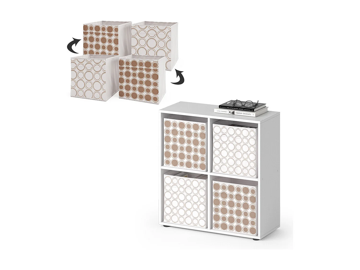 Meuble de rangement cube blanc 72.6x29x72 tetra