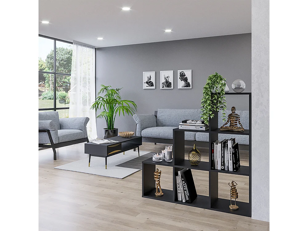 Treppenregal schwarz 107.2x29x107.8