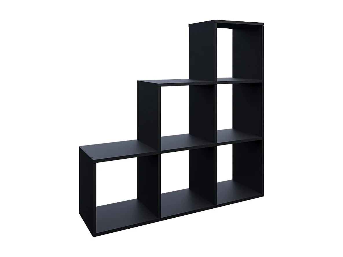 Treppenregal schwarz 107.2x29x107.8