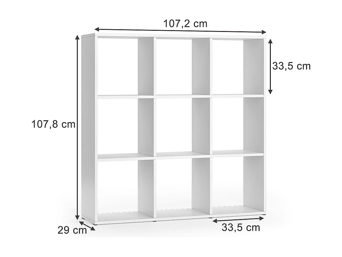 Meuble de rangement cube blanc 104x29x108 nove