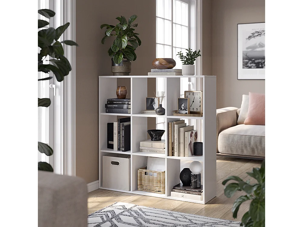 Meuble de rangement cube blanc 104x29x108 nove