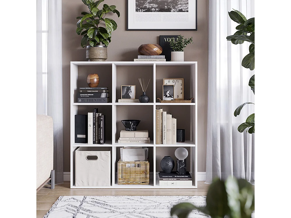 Meuble de rangement cube blanc 104x29x108 nove