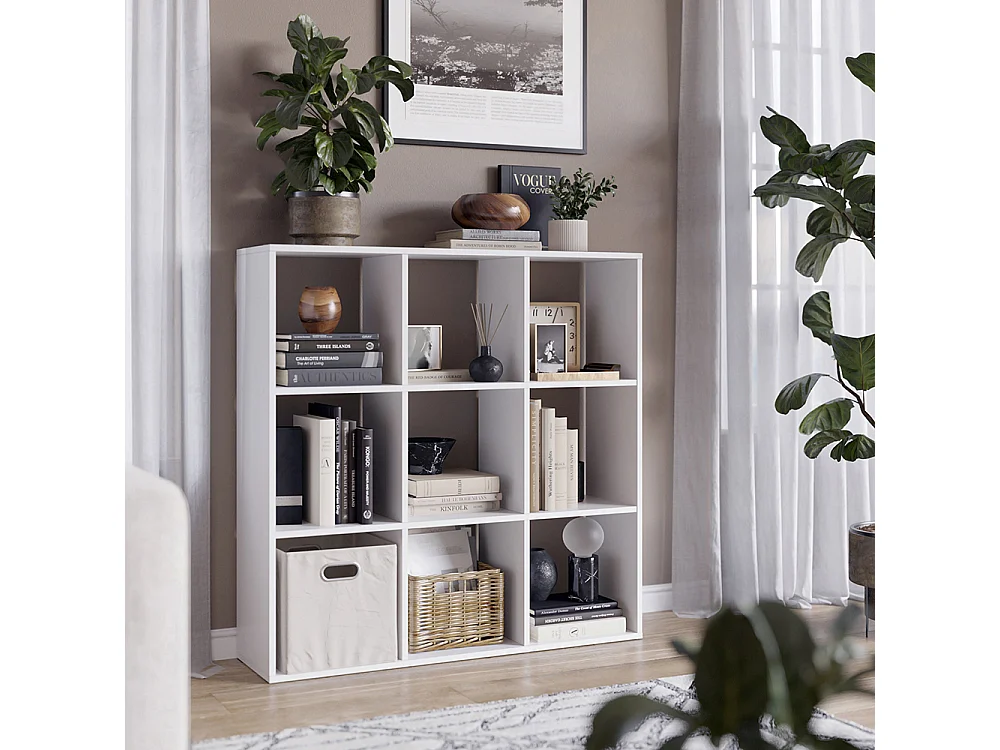 Meuble de rangement cube blanc 104x29x108 nove